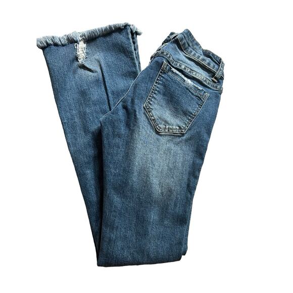Litz Blue‎ Denim Distressed Frayed Hem Jeans Size 26 Low Rise Womens ripped - Picture 10 of 10
